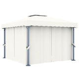 Vidaxl Arbor con tenda 3x3 m Crema di alluminio bianco