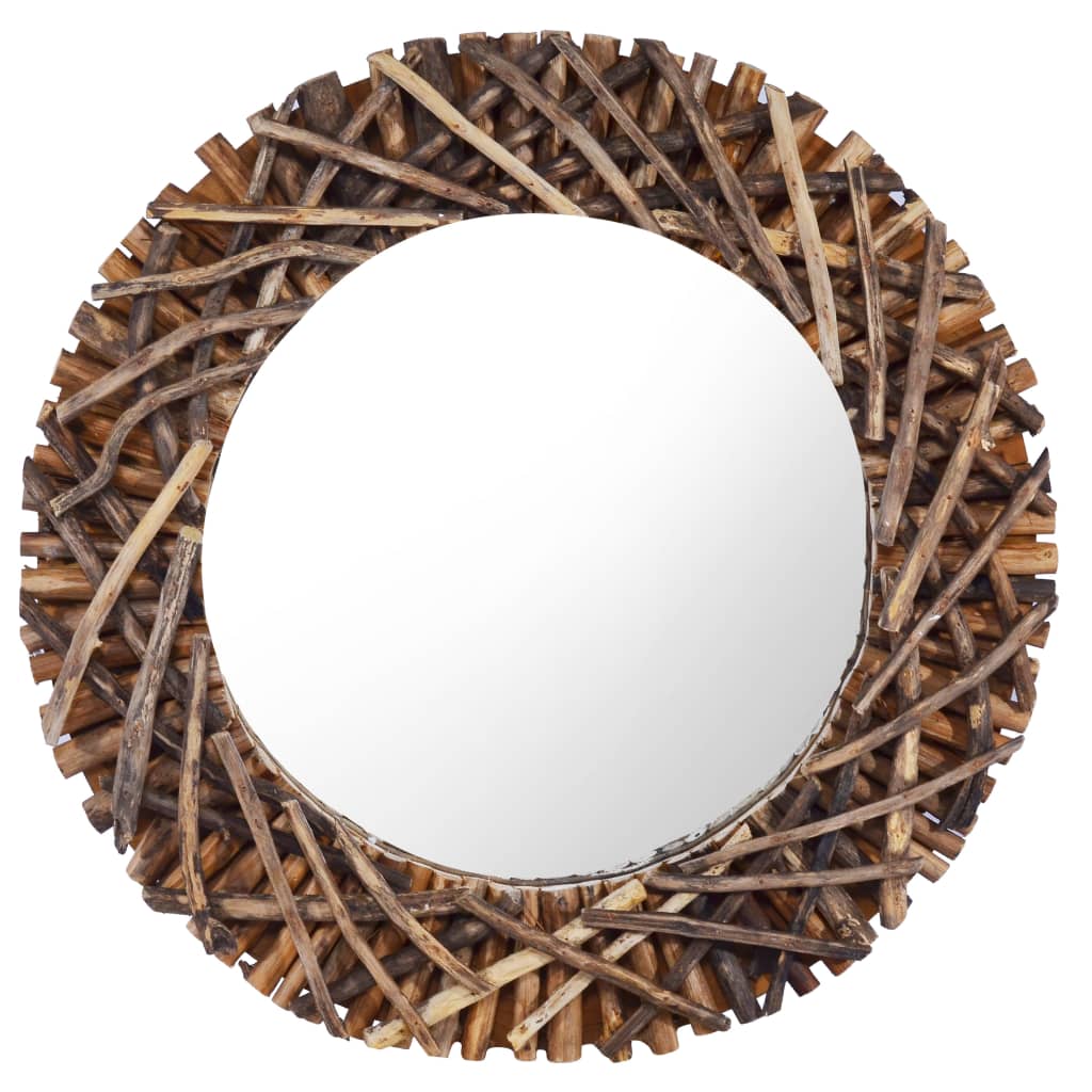 VidaXL wall mirror around 60 cm teak wood