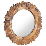 Miroir mural vidaxl autour de 60 cm de bois de teck