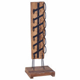 Vidaxl wijnrek voor 6 flessen 35x35x100 cm massief teakhout
