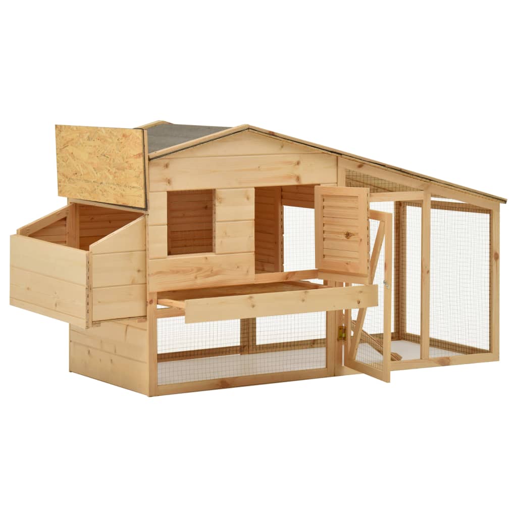 Vidaxl Chicken coop 178x67x92 cm Solid pine