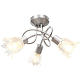 VIDAXL -Deckenlampe mit Glas -Tulpe -verdrängten Kapuzen 3xe14 transparent