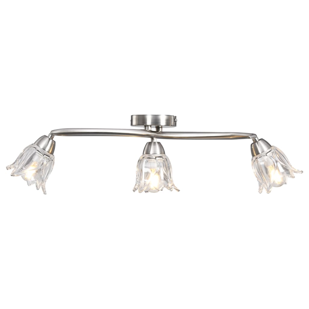 Vidaxl taklampe med glass Tulip -formede hetter 3xe14 Transparent