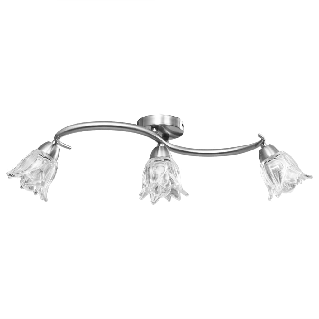 Vidaxl taklampe med glass Tulip -formede hetter 3xe14 Transparent