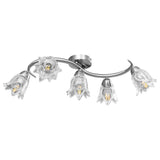 VIDAXL -Deckenlampe mit Glas -Tulpe -verdrängten Kapuzen 5xe14 transparent