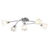 VIDAXL -Deckenlampe mit Glas -Tulpe -verdrängten Kapuzen 5xe14 transparent