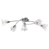 VIDAXL -Deckenlampe mit Glas -Tulpe -verdrängten Kapuzen 5xe14 transparent