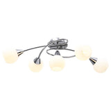 VIDAXL -Deckenlampe mit keramischen Kugelkappen für 5xe14 Weiß