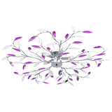 Vidaxl ceiling lamp with acrylic crystal leaf arms for 5xe14 purple