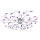 Vidaxl ceiling lamp with acrylic crystal leaf arms for 5xe14 purple