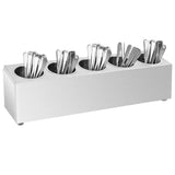 Vidaxl Cutlery holder 5 compartments Rectangular Stainless Steel