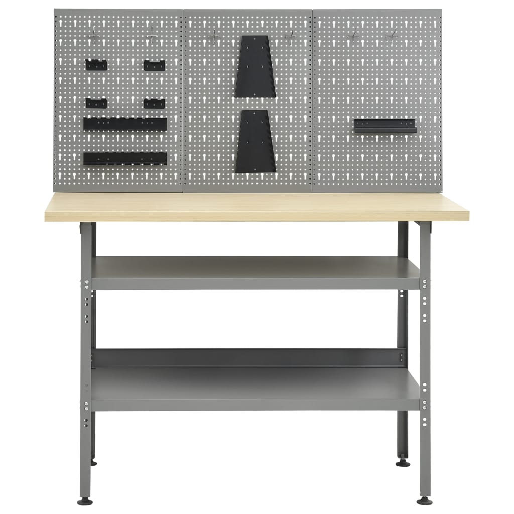 Vidaxl Workbench mat dräi Mauerpannen