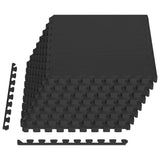 Vidaxl -Bodenmatten 24 St 8.64 ㎡ Eva Foam Schwarz