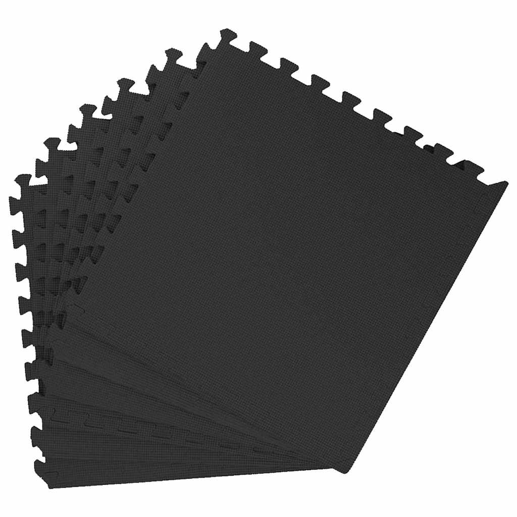 Vidaxl -Bodenmatten 24 St 8.64 ㎡ Eva Foam Schwarz