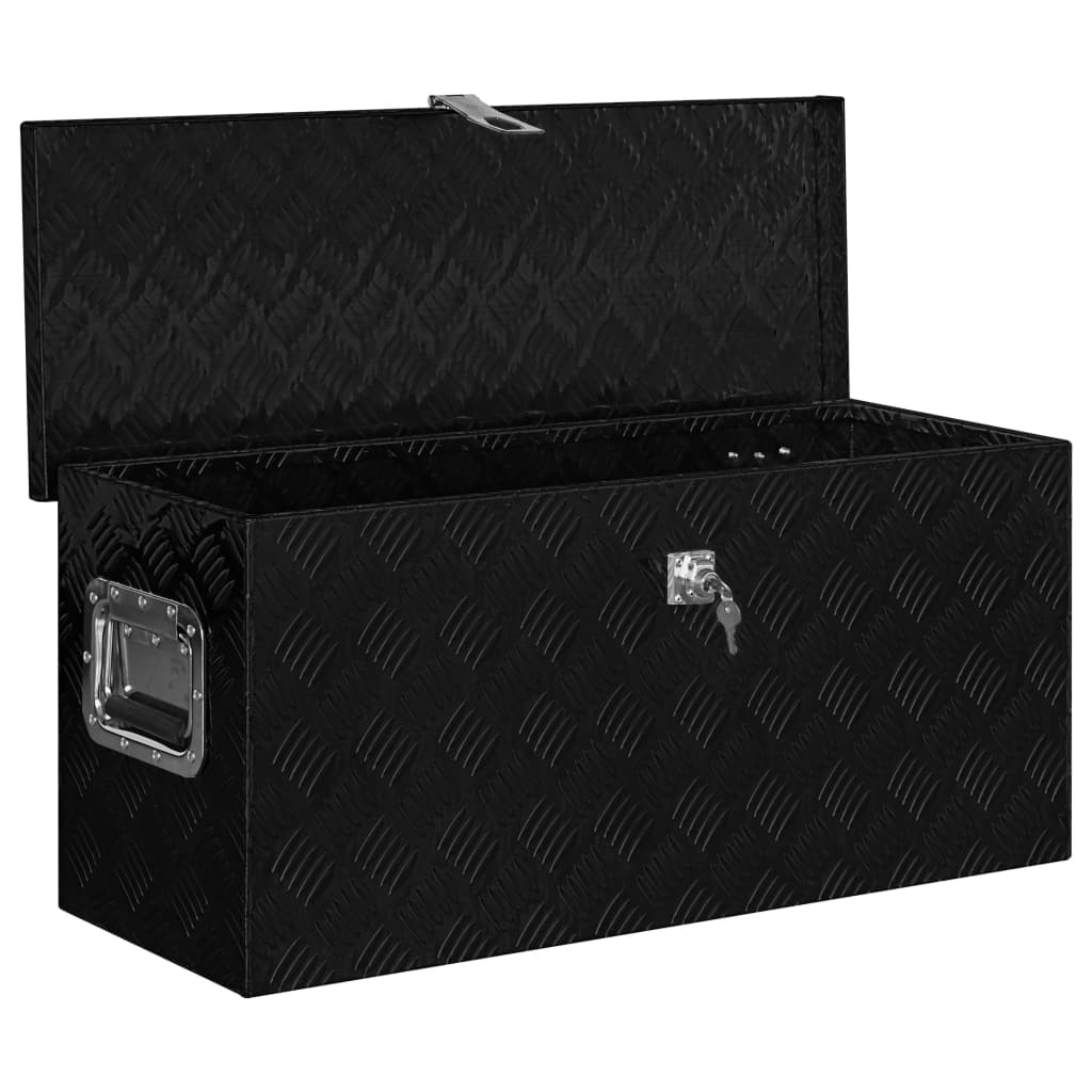 Vidaxl Box de aluminio 80x30x35 cm negro