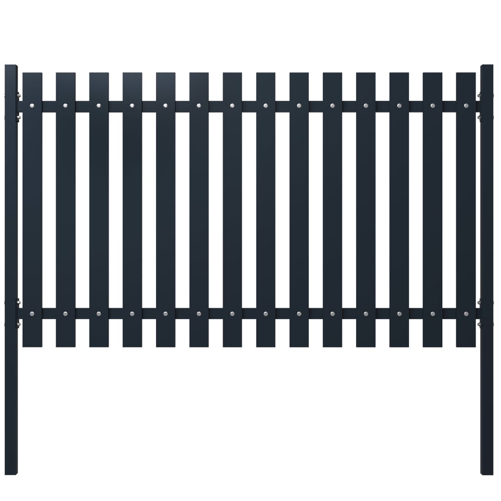 Vidaxl fence panel 174.5x125 cm powder -coated steel anthracite