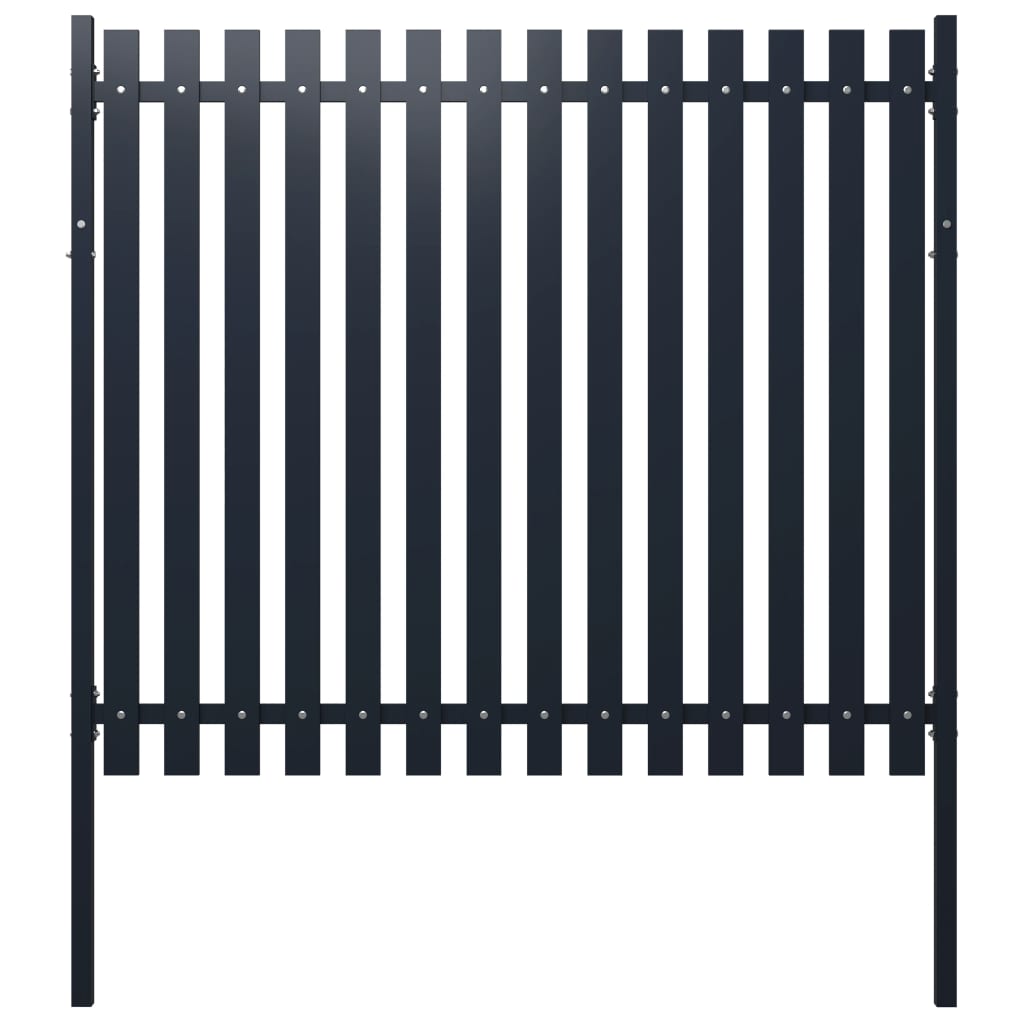 Vidaxl fence panel 174.5x170 cm powder -coated steel anthracite