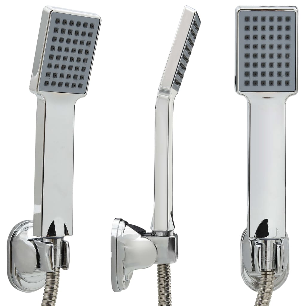 VidaXL hand shower with hose of 1.5 m chrome -colored