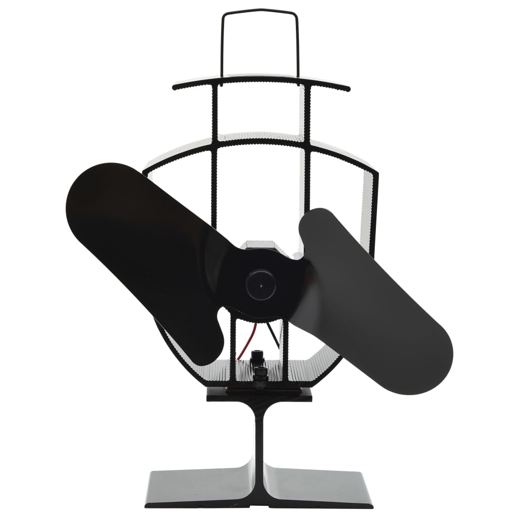 VidaXL stove fan with 2 fins black