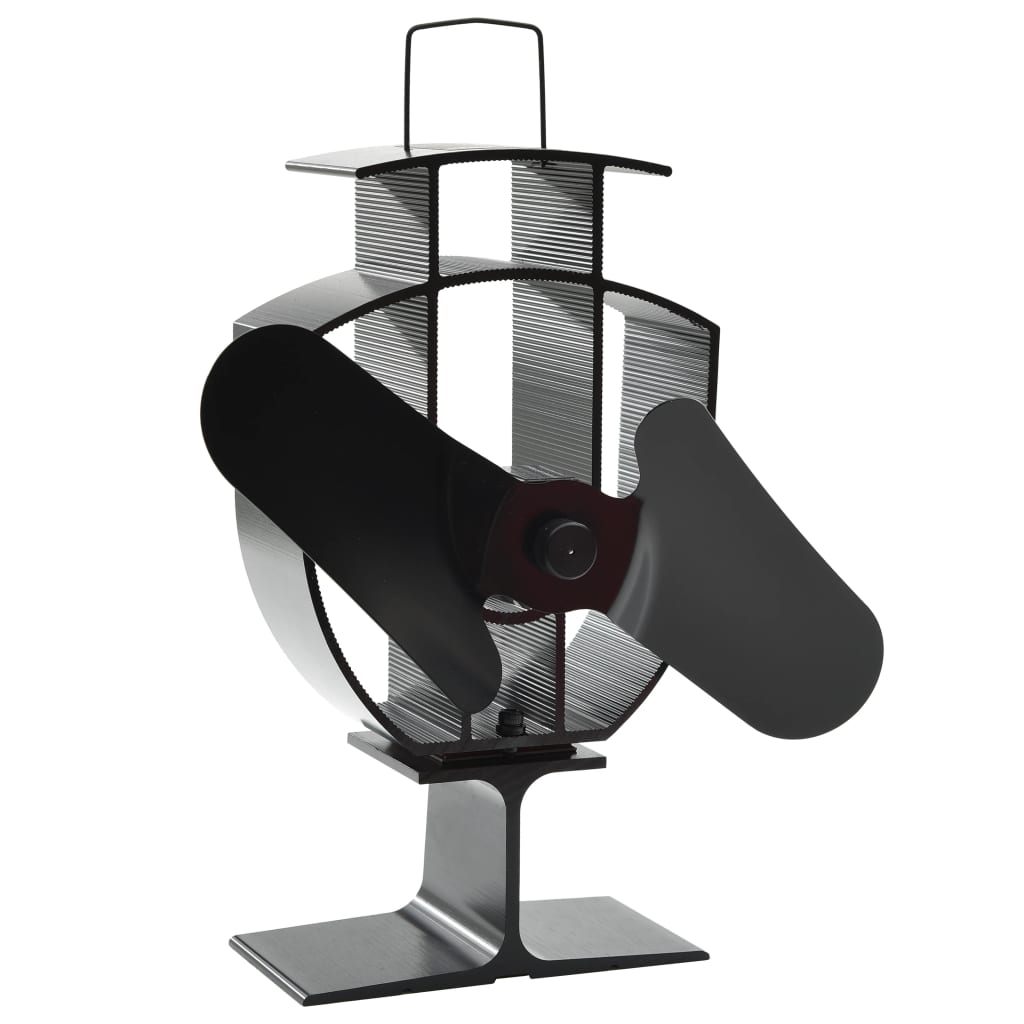 VidaXL stove fan with 2 fins black