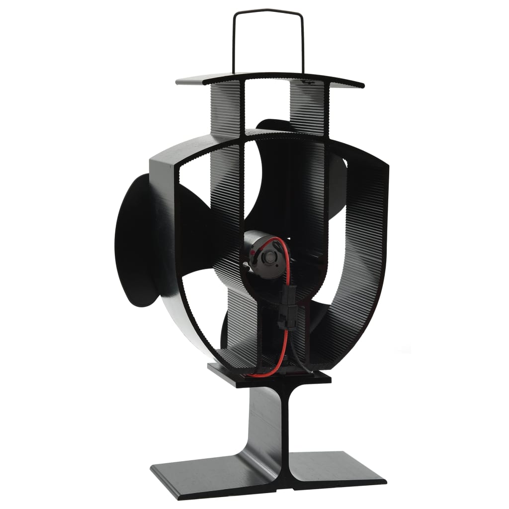 Vidaxl Stove Fan avec 3 nageoires noires