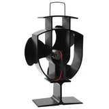 VidaXL stove fan with 3 fins black