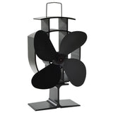 Vidaxl Stove Fan con 4 pinne nere