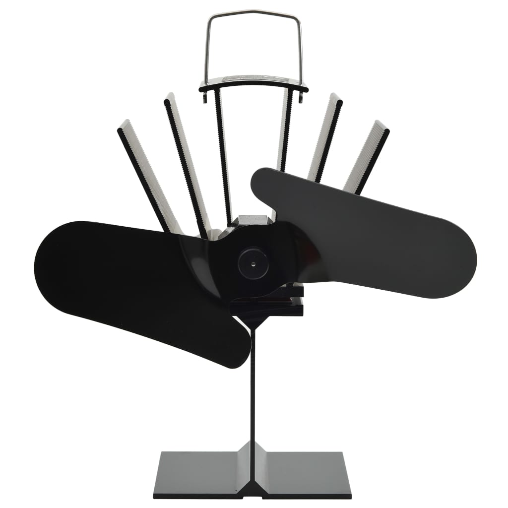 VidaXL stove fan with 2 fins black