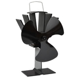 Vidaxl Stove Fan avec 3 nageoires noires