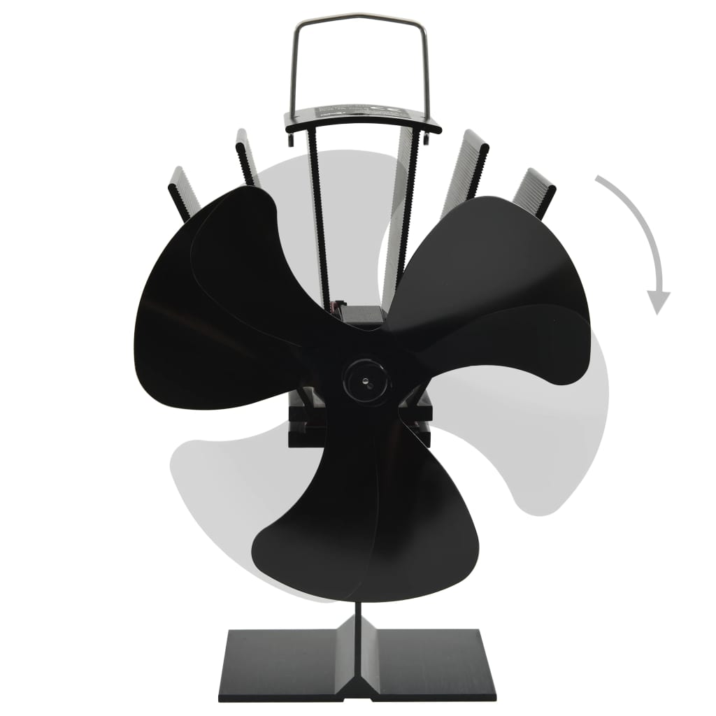 Vidaxl Stove Fan avec 3 nageoires noires