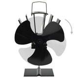 Vidaxl Stove Fan avec 3 nageoires noires