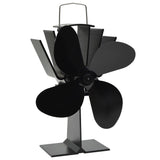 Vidaxl Stove Fan con 4 pinne nere