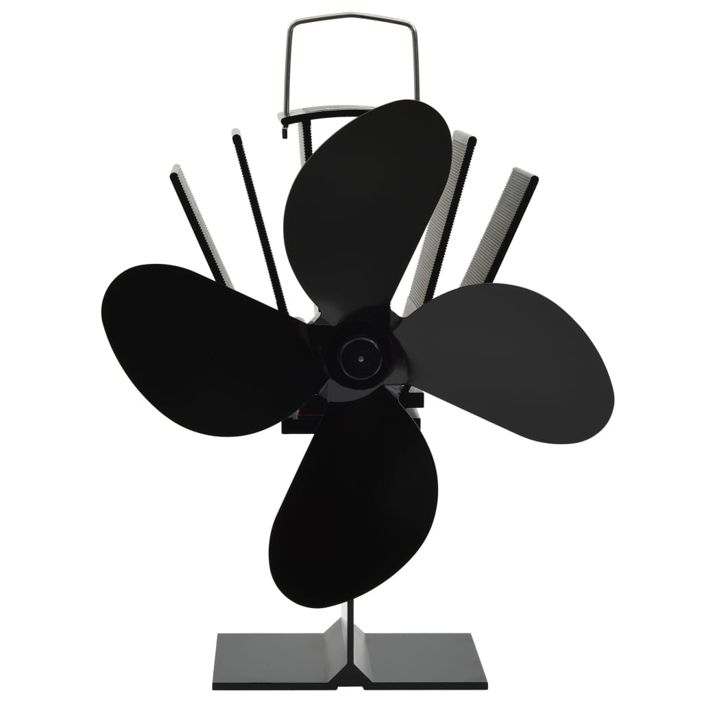 Vidaxl Stove Fan con 4 pinne nere