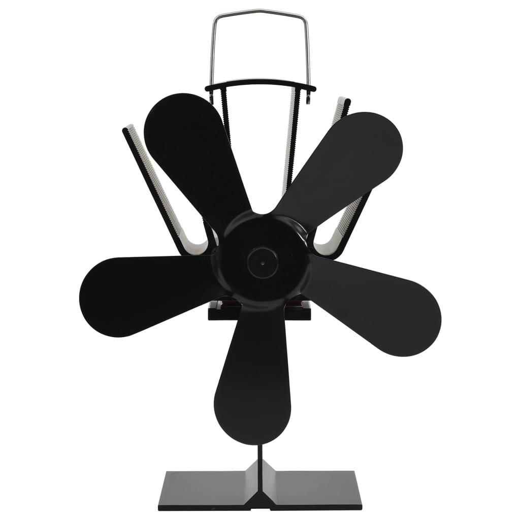 VidaXL stove fan with 5 fins black