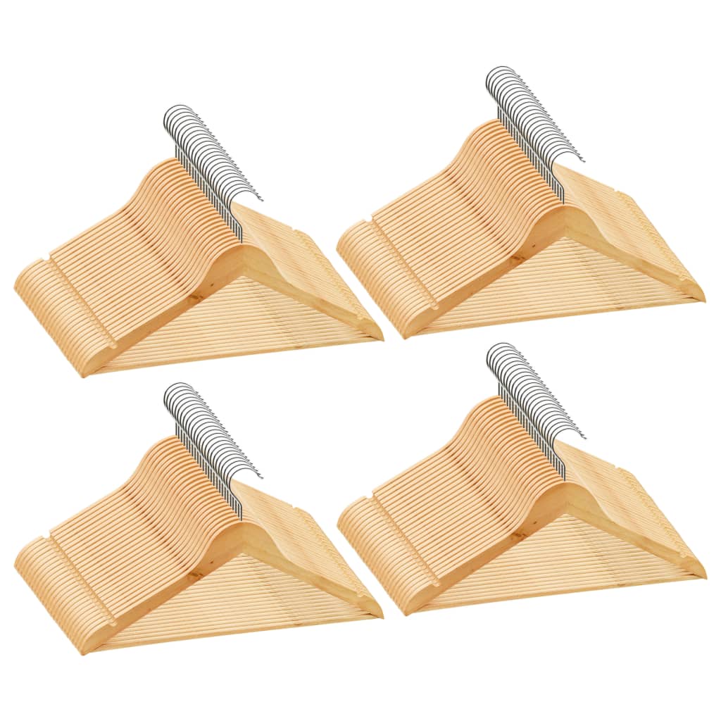 Vidaxl 100-Stéck Kleedung Hanger Set Anti-Rutsch Hardwood