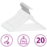 Vidaxl 20-piece clothing hanger set Anti-slip Hardwood White