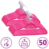 Vidaxl 50-delt kleshenger Sett anti-slip fløyel rosa