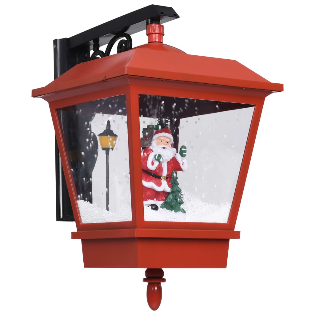 Vidaxl Christmas Wall Lamp med LED -lys og julenissen 40x27x45 cm rød