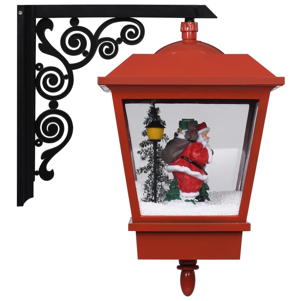 Vidaxl Weihnachtswandlampe mit LED -Leuchten und Weihnachtsmann 40x27x45 cm rot