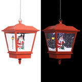 Vidaxl Christmas Hang Lamp med LED -lampe og julemanden 27x27x45 cm rød