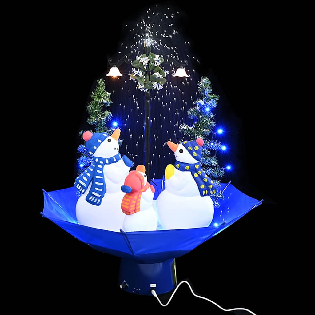 Vidaxx Weihnachtsbaum schneit mit Schirmständer 75 cm PVC blau