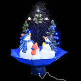 Vidaxx Weihnachtsbaum schneit mit Schirmständer 75 cm PVC blau