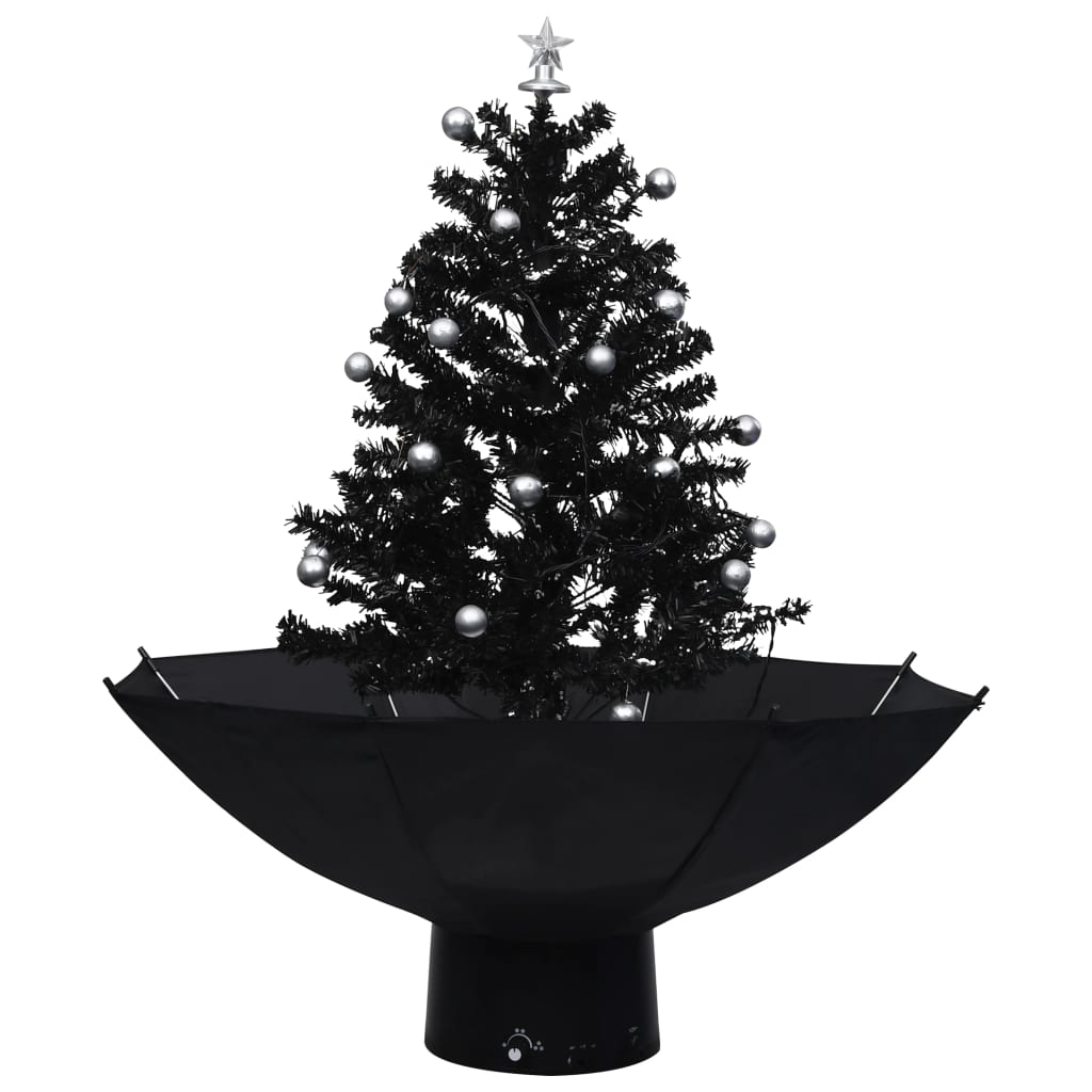 Vidaxl kerstboom sneeuwend met paraplubasis 75 cm pvc zwart