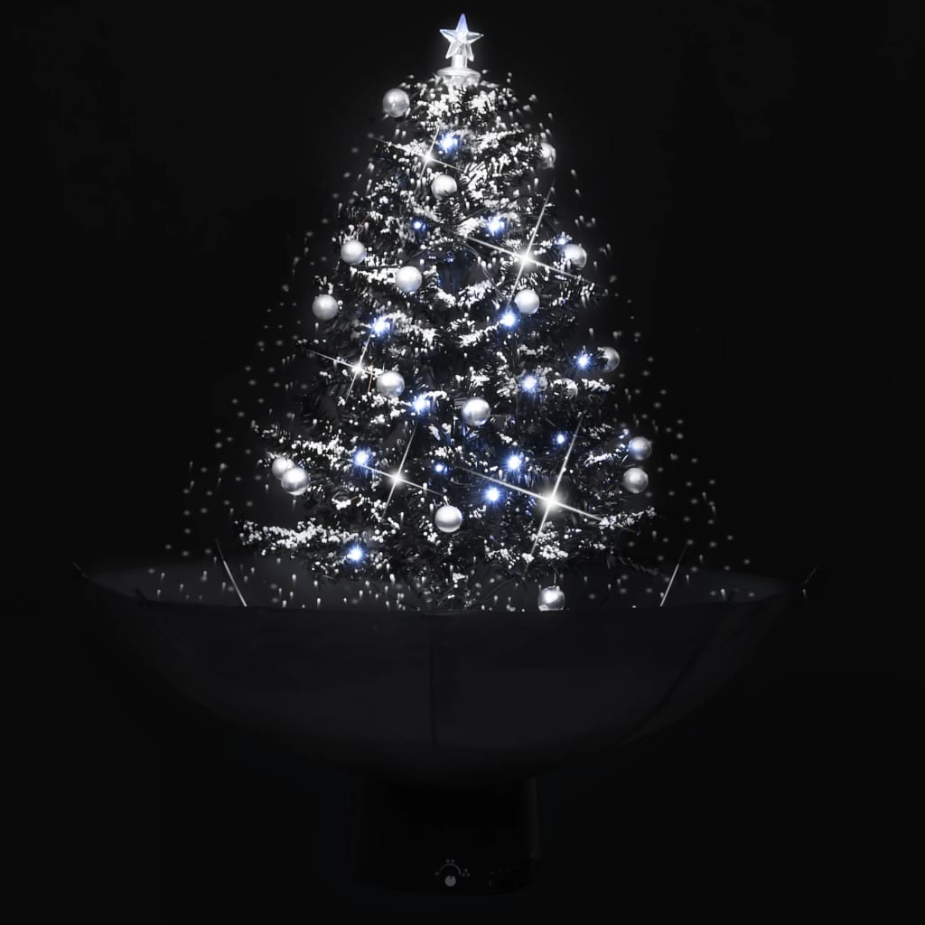 Vidaxl kerstboom sneeuwend met paraplubasis 75 cm pvc zwart