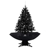 Vidaxl Weihnachtsbaum schneit mit Regenschirme 140 cm PVC Schwarz