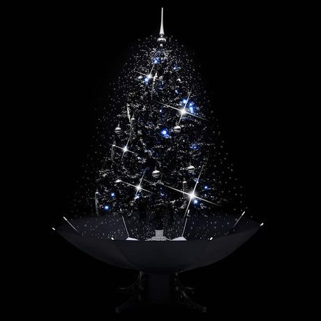 Vidaxl Weihnachtsbaum schneit mit Regenschirme 140 cm PVC Schwarz