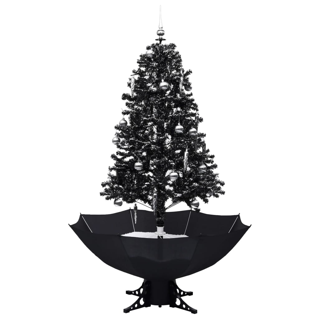 Vidaxl Albero di Natale Snowing con ombrelloni 170 cm PVC nero