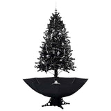 Vidaxl Weihnachtsbaum schneit mit Regenschirme 190 cm PVC Schwarz