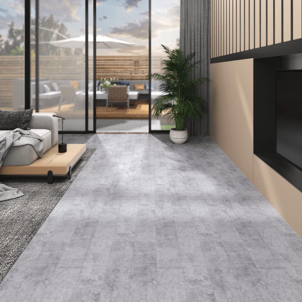 Vidaxl Floorboards Self -adhesive 5.02 m² 2 mm PVC cement gray