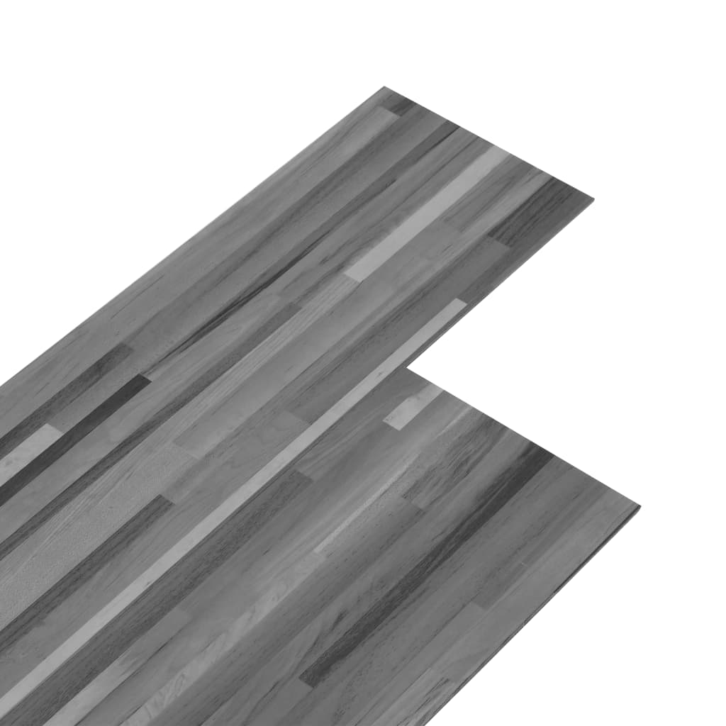 Planches de plancher vidaxl auto-adhésives 5,02 m² 2 mm en PVC gris rayé